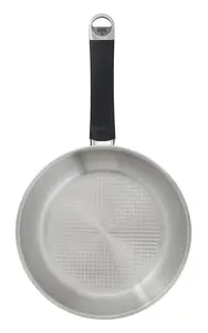 Kuhn Rikon Silver Star Uncoated Stainless Steel Induction Safe Frying Pan with Waffle Base, 20cm