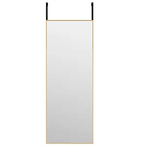 Berkfield Door Mirror Gold 30x80 cm Glass and Aluminium