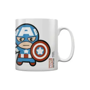 Marvel Kawaii Captain America Mug White/Blue/Red (One Size)