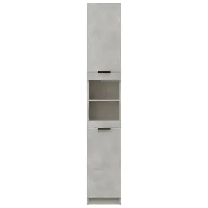 Berkfield Bathroom Cabinet Concrete Grey 32x34x188.5 cm Engineered Wood