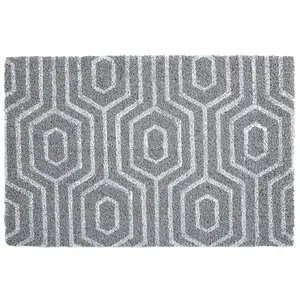 Maison by Premier Grey Coir Geo Doormat