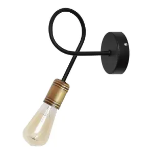 Luminosa Oxford Wall Lamp Black, Patina 25cm