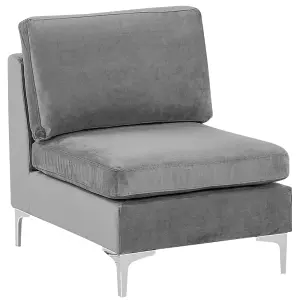 Corner Sofa with Ottoman EVJA Grey Velvet Right Hand