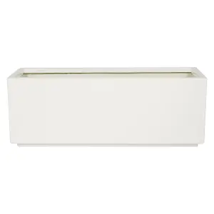 Primrose Fibreglass Trough Gloss Planter in White 90cm