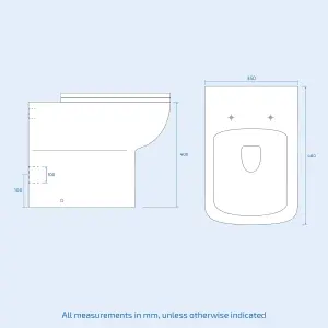 Nes Home Modern Back To Wall Toilet Pan & Soft Close Seat