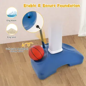 Costway 4-In-1 Kids Basketball Hoop Stand Ring Toss Sticky Ball Golf Play Set Adjustable