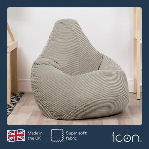 icon Kids Dalton Corduroy Bean Bag Chair Natural Beige Childrens Bean Bags