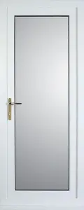 Glazed White RH External Back Door set, (H)2055mm (W)840mm