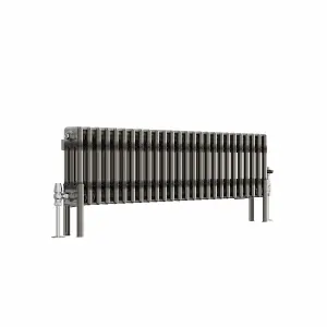 Right Radiators 300x1192 mm Horizontal Traditional 3 Column Cast Iron Style Radiator Raw Metal