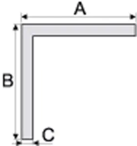 Aluminum anodised equal-sided angle bar, profile bar 1000x25x25 mm B11