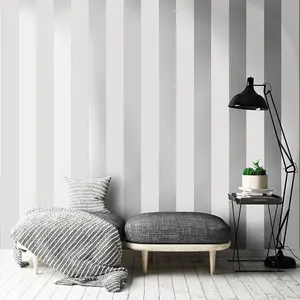 Holden Shimmering Stripe Pattern Metallic Striped Motif Grey Silver Wallpaper