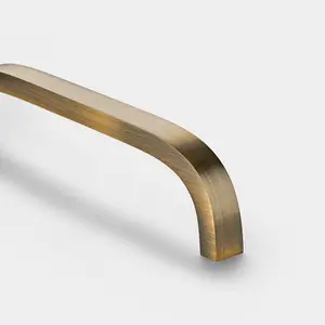 Antique Brass Curved Cabinet D Bar Handle - Solid Brass - Hole Centre 288mm - SE Home