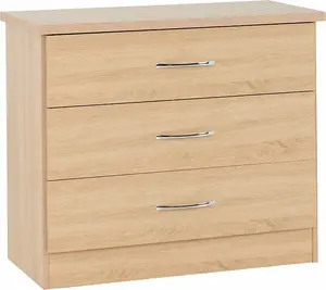 Nevada 3 Drawer Chest Sonoma Oak Effect