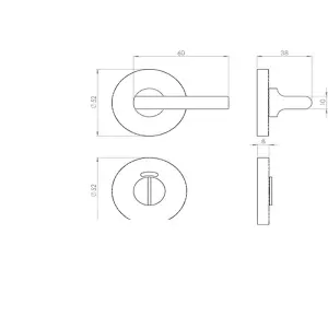 Disabled Turn Lock And Release Handle With Indicator Satin Stainless Steel