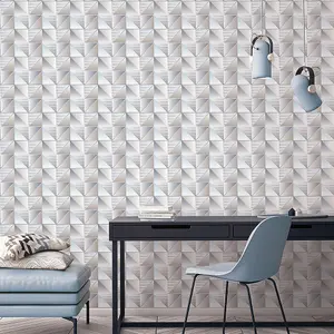 Galerie Geometrix Blue Grey Cubist Smooth Wallpaper