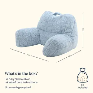 icon Teddy Bear Cuddle Cushion Blue Reading Support Pillow