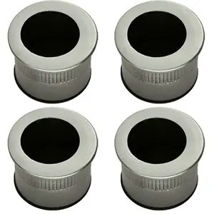 4 PACK - Small Recessed Sliding Door Flush Pull - 29mm Round 23mm Depth Satin Nickel