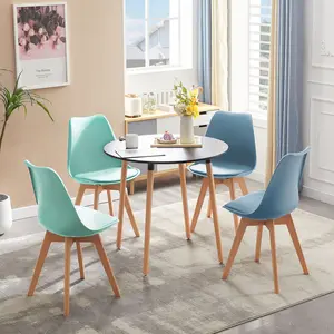 4 - Person Dining Set Pale Blue / Black