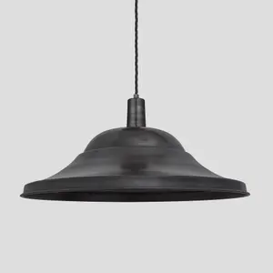 Industville Sleek Giant Hat Pendant, 21 Inch, Pewter, Pewter Holder