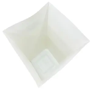 2 x White Tall Large Plastic Contemporary Garden Patio Milano Planter With a Shiny Gloss Finish