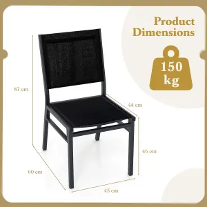 Costway Outdoor Dining Chairs Patio Armless Chair Lightweight Metal Chair