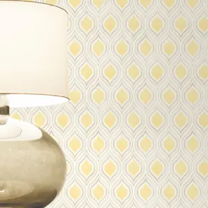 Colours Ailsa Soft lemon Geometric Smooth Wallpaper Sample