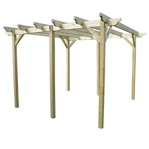 Garden Pergola 6 Posts - Wood - L240 x W480 x H270 cm - Light Green