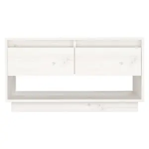 Berkfield TV Cabinet White 74x34x40 cm Solid Wood Pine