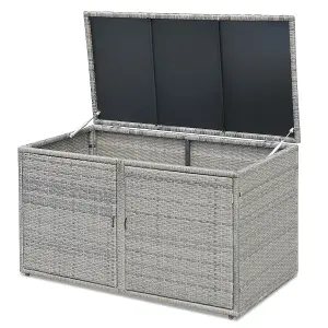 Costway Outdoor PE Wicker Storage Box 330L Garden Patio Storage Container