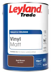 Leyland Trade Vinyl Matt Walls & Ceilings Emulsion Paint Red Brown (RAL 8012) 5L