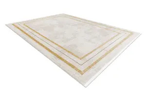 Modern carpet DUKE 51523 cream / gold - Frame, structured, very soft,  120x170 cm