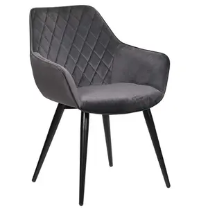 Alinblot Upholstered Armchair (Set of 2) Dark Grey Velvet