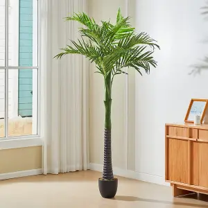 220cm H Garden Decoration Artificial Green Coconut Palm Tree with Pot