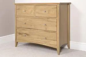 Edward Hopper Oak 2 Over 2 Chest of Drawers