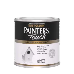 Rust-Oleum Painter's Touch White Matt Multi-room Furniture paint, 250ml