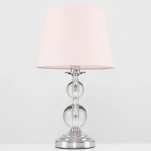 Feist 44.5Cm Clear Table Lamp Pink / LED Bulb