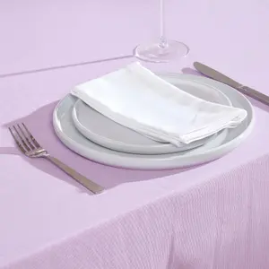 Homescapes Mauve Cotton Round Tablecloth 178 cm