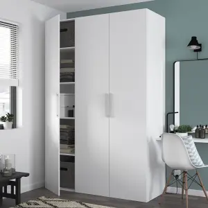 GoodHome Atomia Freestanding Matt white Chipboard Wardrobe (H)2250mm (W)1500mm (D)580mm