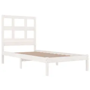 Berkfield Bed Frame White Solid Wood Pine 90x200 cm