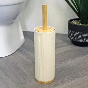 Showerdrape Bondi Cream Ceramic Toilet Brush & Holder