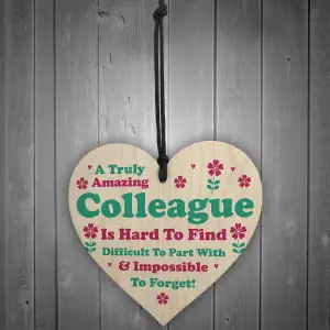 Red Ocean Colleague Leaving Job Gifts Co-Worker Novelty Wooden Heart Sign Gift For Friend