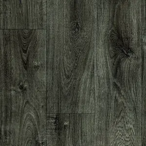 Grey Wood Effect Oak Anti-Slip Vinyl Flooring For LivingRoom, 2mm Felt Backing Vinyl Sheet -6m(19'8") X 4m(13'1")-24m²