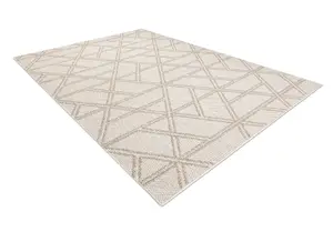 Carpet JERSEY 19241 beige - Rhombuses, geometric structural, loop BOHO 180x270 cm