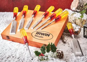 Irwin Chisel Set Marples 8PC Splitproof M373 Wood 6-50mm Boxed NEW