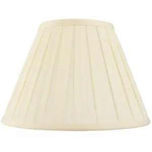 14" Tapered Drum Lamp Shade Cream Box Pleated Fabric Cover Classic & Elegant