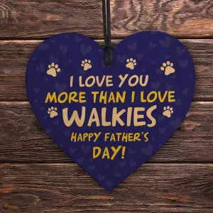 Red Ocean Fathers Day Funny Gifts From The Dog Wooden Heart Dog Dad Gifts Dog Gifts Dad Gift From The Dog Pet