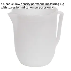 1 Litre Low Density Measuring Jug with Spout and Measurement Scales