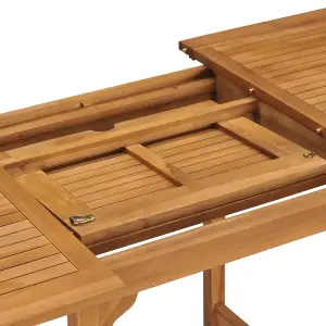 Berkfield Extending Garden Table (110-160)x80x75cm Solid Teak Wood