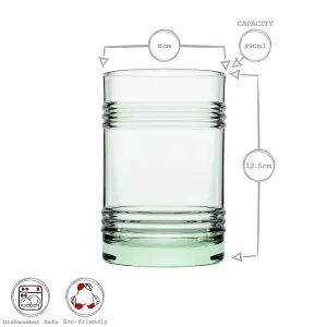 Pasabahce Aware Tincan Recycled Highball Glasses - 490ml - Green - Pack of 4