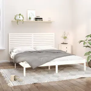 Berkfield Bed Frame White Solid Wood 200x200 cm